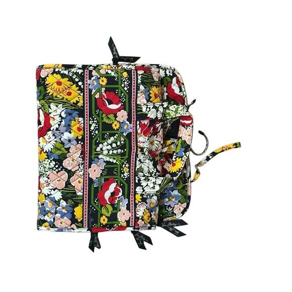 Vera Bradley quilted hanging travel cosmetic organizer bag poppy fields - Picture 3 of 8